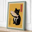 Cat with Fish Japandi - Wrapped Canvas-1903950868-1903950866