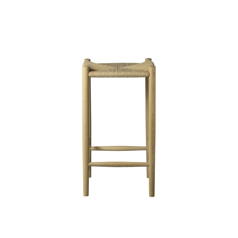 J164 Bar Stool with Solid Wood Frame, Natural, Counter Stool (27"Seat Height)