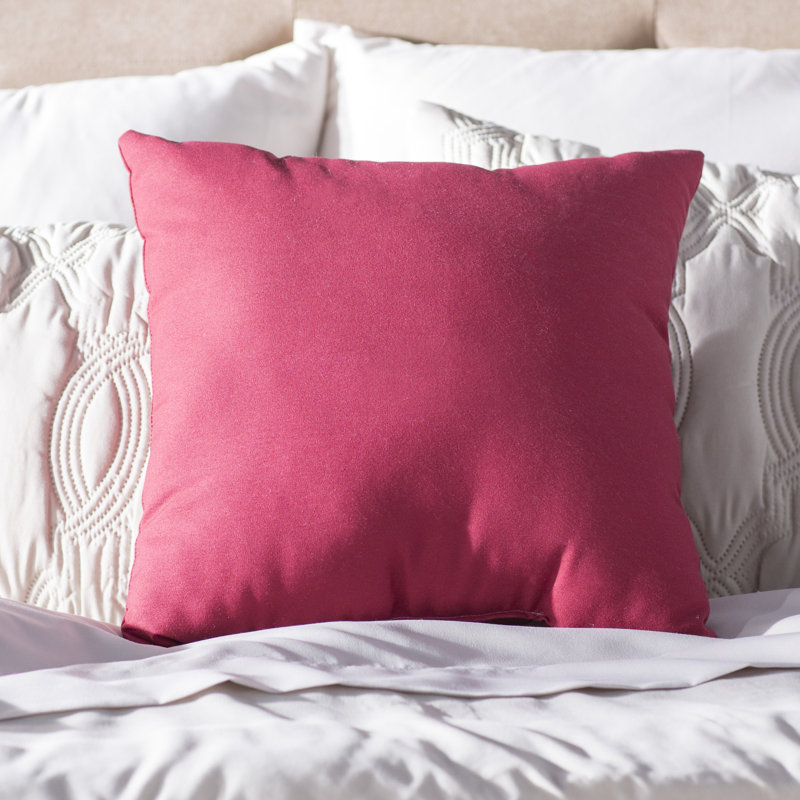 Solid Reversible Throw Pillow, 16" H x 16" W, Buddha