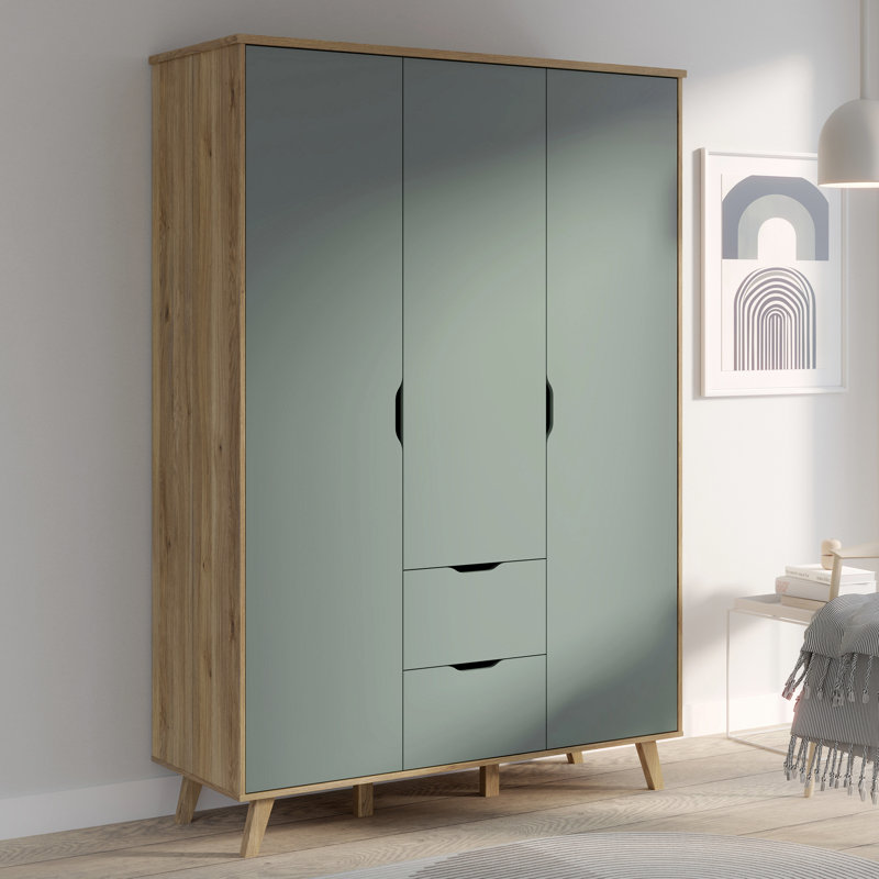 Vankka Manufactured Wood Wardrobe, Sage green