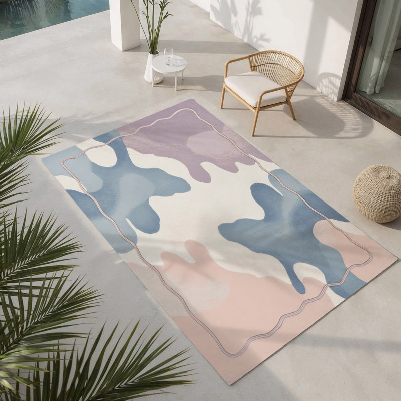 Tapis intérieur et extérieur Blush Horizon, Rectangle 1'6" x 2'6"