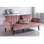 Canapé-lit rose de 72 po avec porte-gobelet et table rabattable - canapé-lit pliant convertible en lin, canapé-lit double compact pour les petits espaces, appartement, dortoir - Assemblage facile-31497944