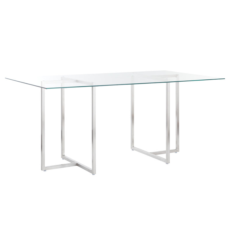 Table de salle à manger Wadley, Acier inoxydable brossé, L 66 po x l 36 po