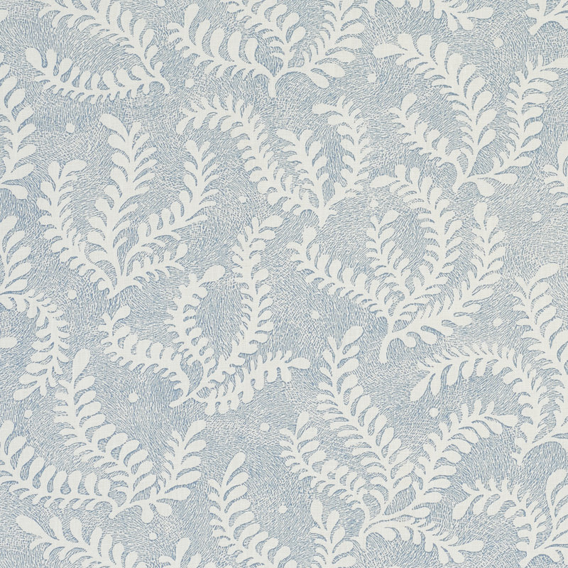 Tissu de fougère gravé, Bleu