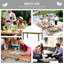 Table pour 8 pelouses - 75 po x 35 po rectangulaire, structure en aluminium avec plateau en faux bois pour le jardin, structure extérieure rectangulaire 8, surface imperméable, idéale