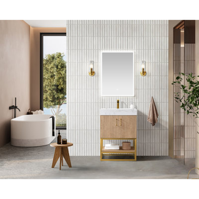 Alistair 24 " W Freestanding Standard 1 Single Vanity Bathroom Vanity With Engineered Stone Top