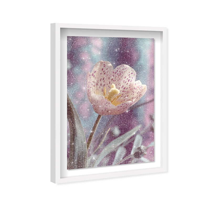 Dapple Bloom I Shadowbox Floral & Botanical Print by Oliver Gal, Black Frame, 10 x 15, 31.5"H x 46.5"W, White Shadowbox
