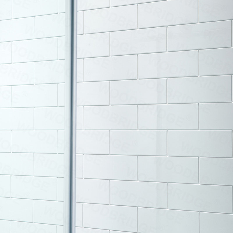 60'' W 36'' D 75/96'' H Glue Up Solid Surface Shower Wall Panel Surround, Cuttable, 0.137-in thick, 96" H x 60" W x 36" D