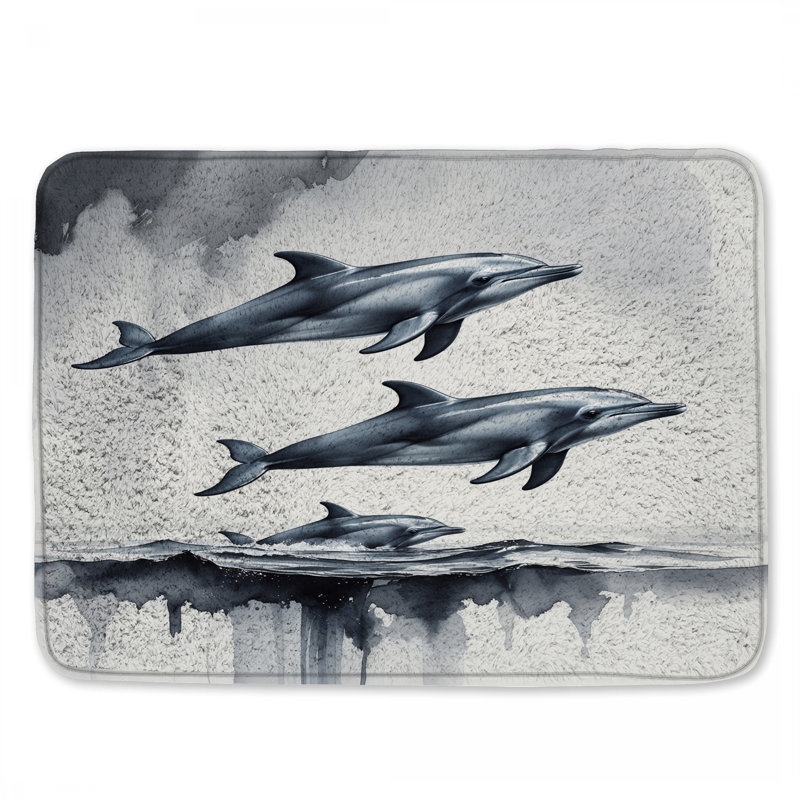 Tapis pour salle de bain Jphin Dolphins, L 34 po x L 21 po
