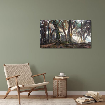 Red Barrel Studio® Ryu, Jaeyoun Gallery Wrapped Canvas Art Titled: Sacred Pine Trees