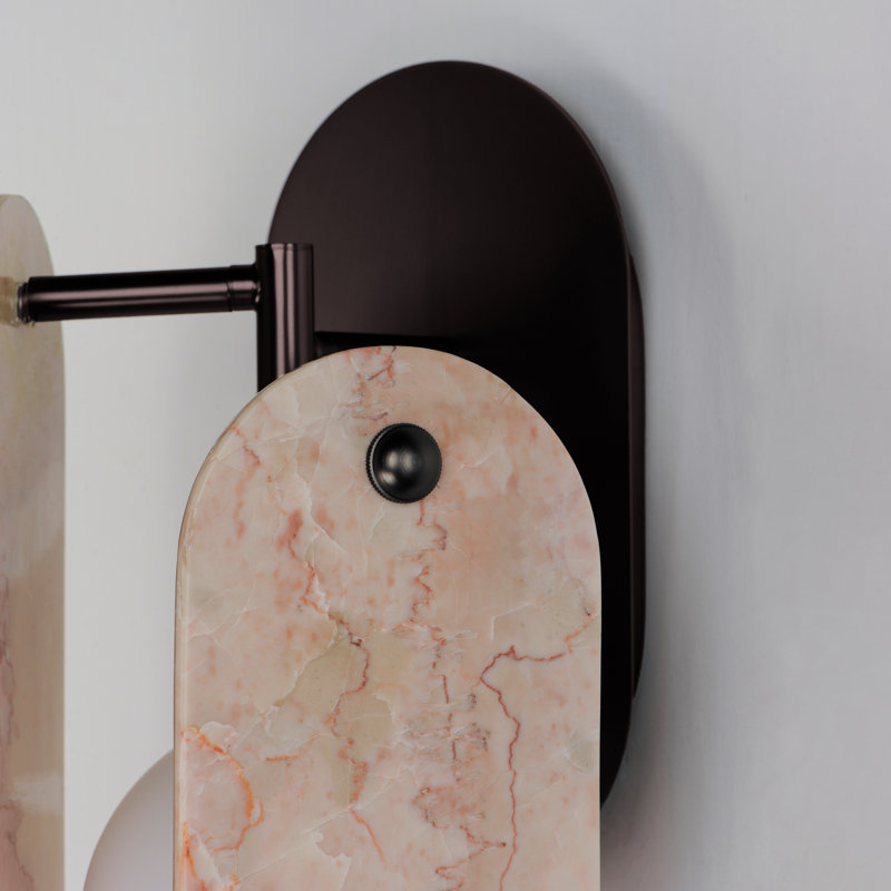Megalith 1 - Light Armed Sconce, Brushed Bronze/Rose Jade
