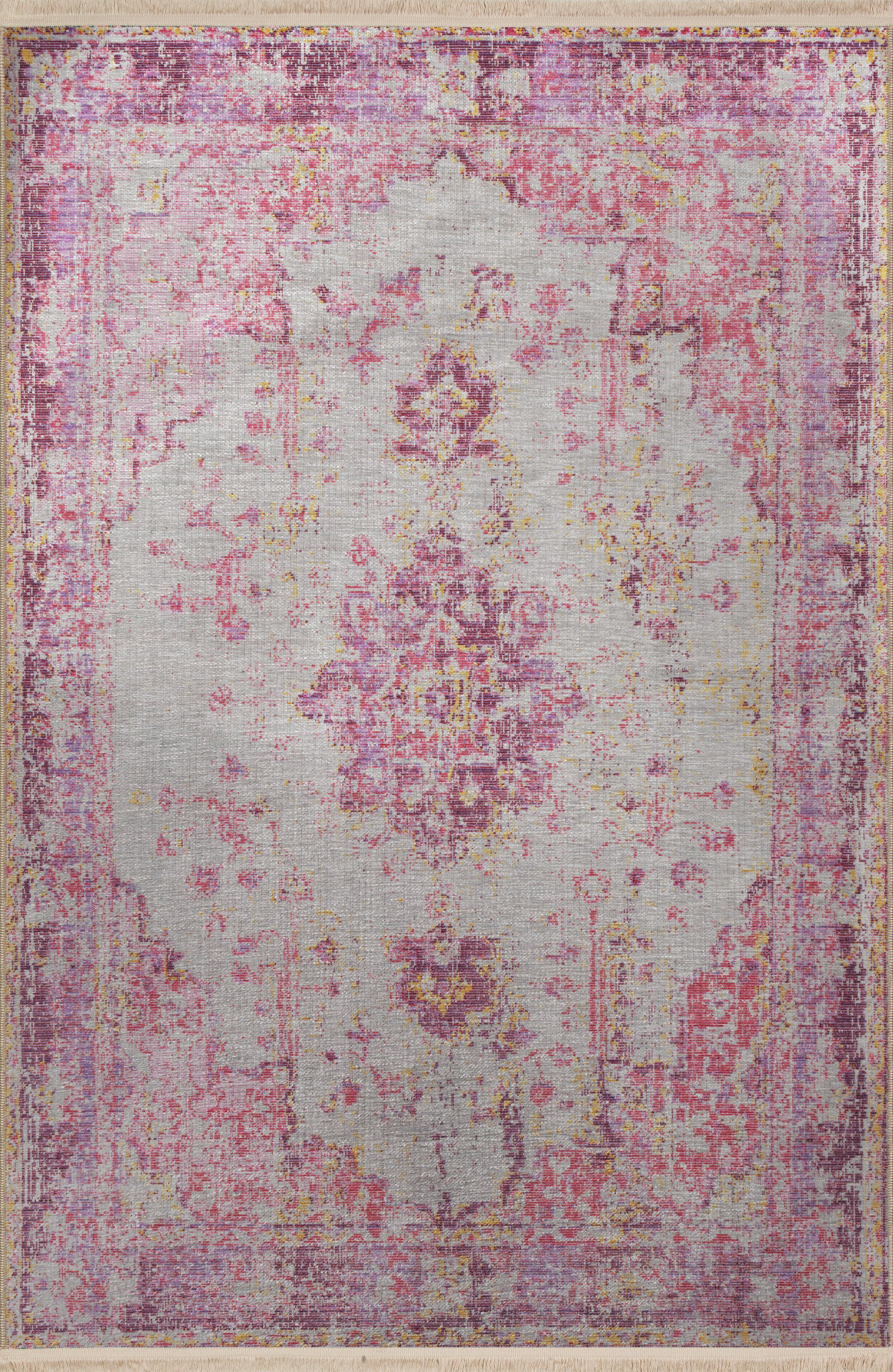 Bloomsbury Market Pink-Themed Traditional Motif Patterned Fringed ...