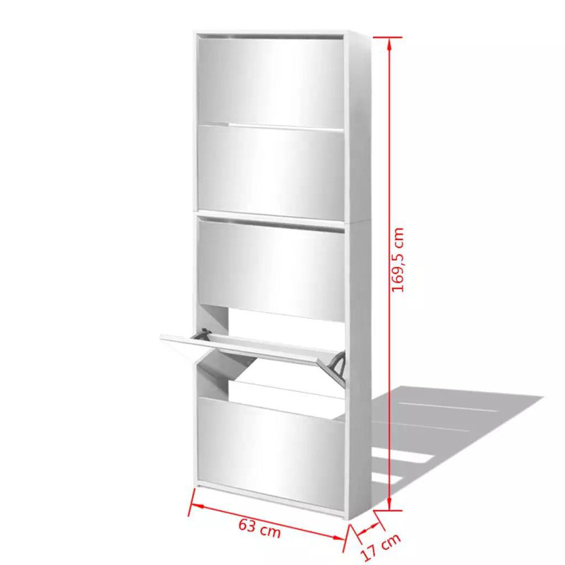 4 Pair Flip Down Shoe Storage, White