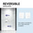 EV Series 50In. - 51In. W X 72In. Frameless Swing Hinge Glass Shower Door | 1 Inches Width Adjustment For Each Size | 3/8 In. Thickness Tempered Clear Glass | Adjustment Uneven Walls-120357061-128669227