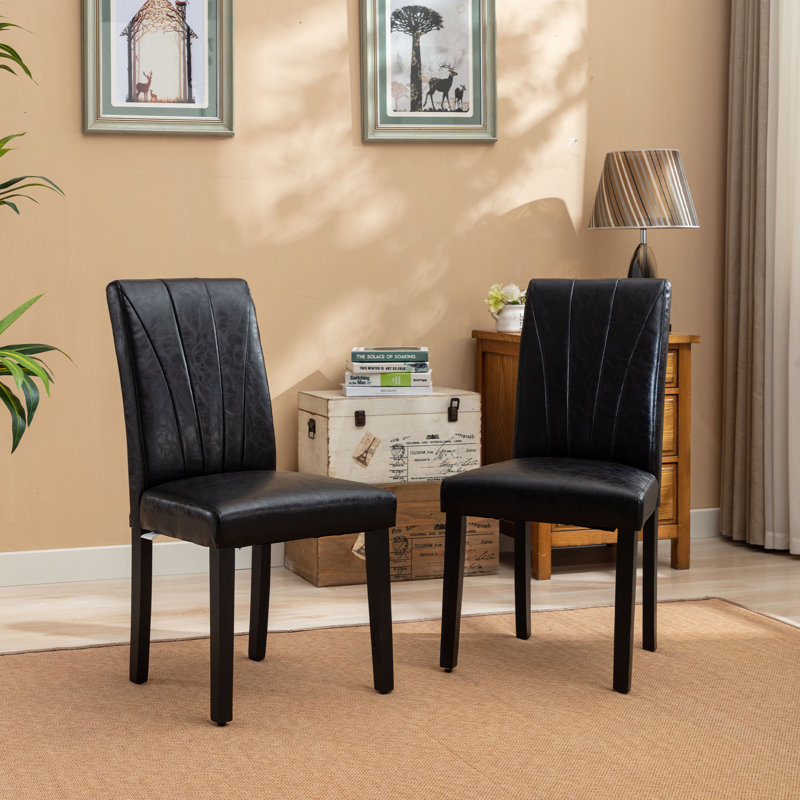 Trischa Upholstered Dining Chairs Set of 6, Parsons Chairs with Solid Wood Legs, Kitchen Accent Side Chairs with High Back and Padded Seat for Kitchen/Living Room/Restaurant