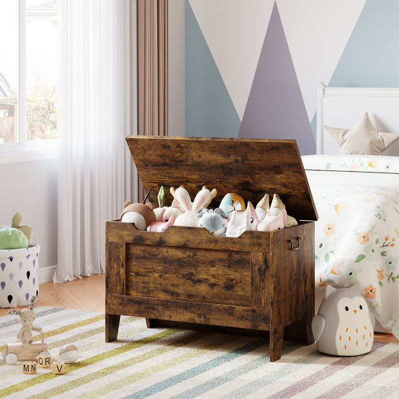 Coffre de rangement, banc de rangement, Brun