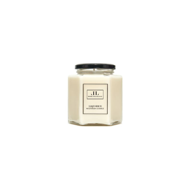 Liquorice Scented Jar Candle, 10cm H x 8cm W x 8cm D
