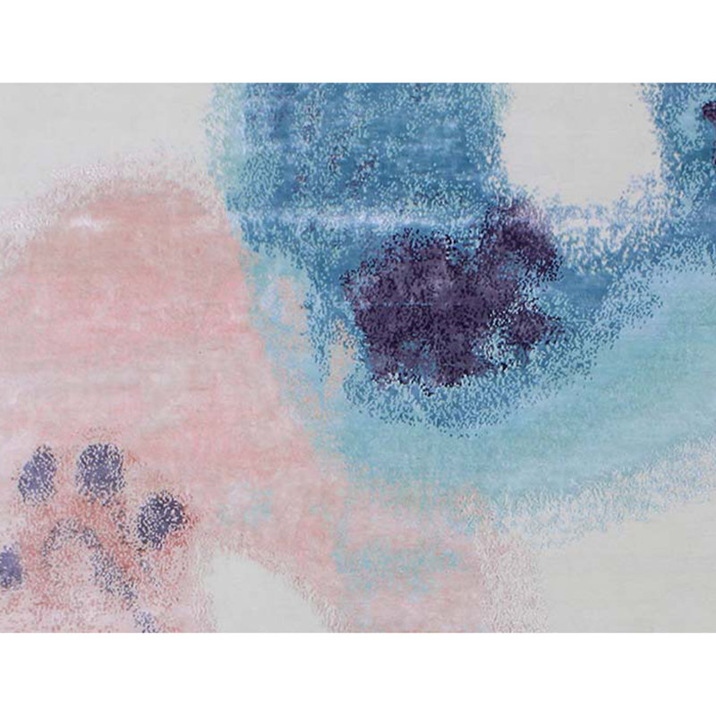 Abstract Area Rug in Gold/Turquise, Rectangle 8' x 10'