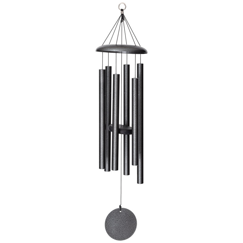 Carillon en métal Corinthian Bells, Veiné argent, H 36 po x l 8 po