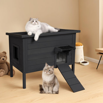 Maison de chat d'extérieur avec escalier élizidé Elebeth