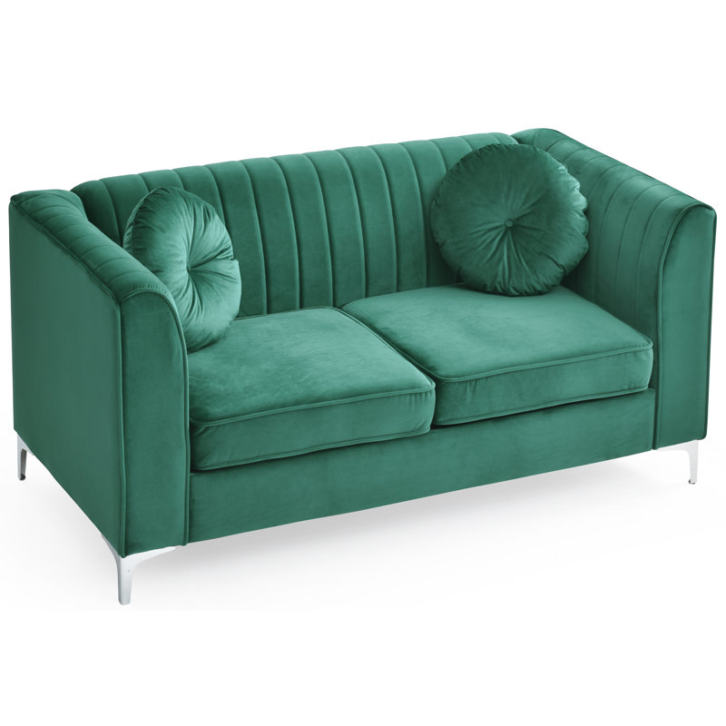 Ballentine 65'' Velvet Loveseat, Green