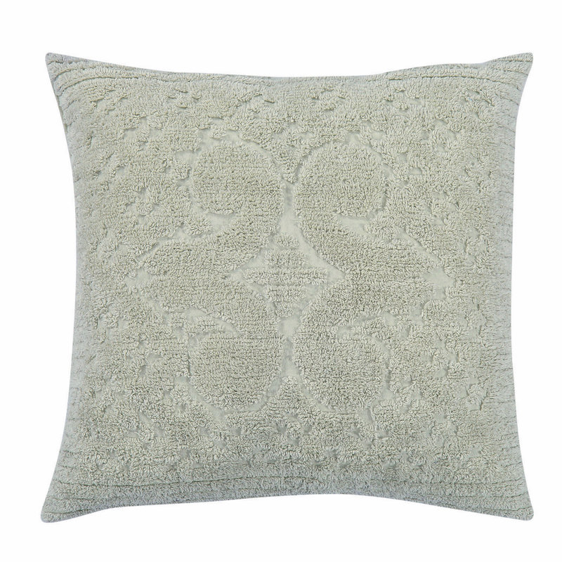 Ashton Collection 100% Cotton Chenille Tufted Pillow Sham with Medallion Pattern, Machine Washable Pillow Cover for All Season