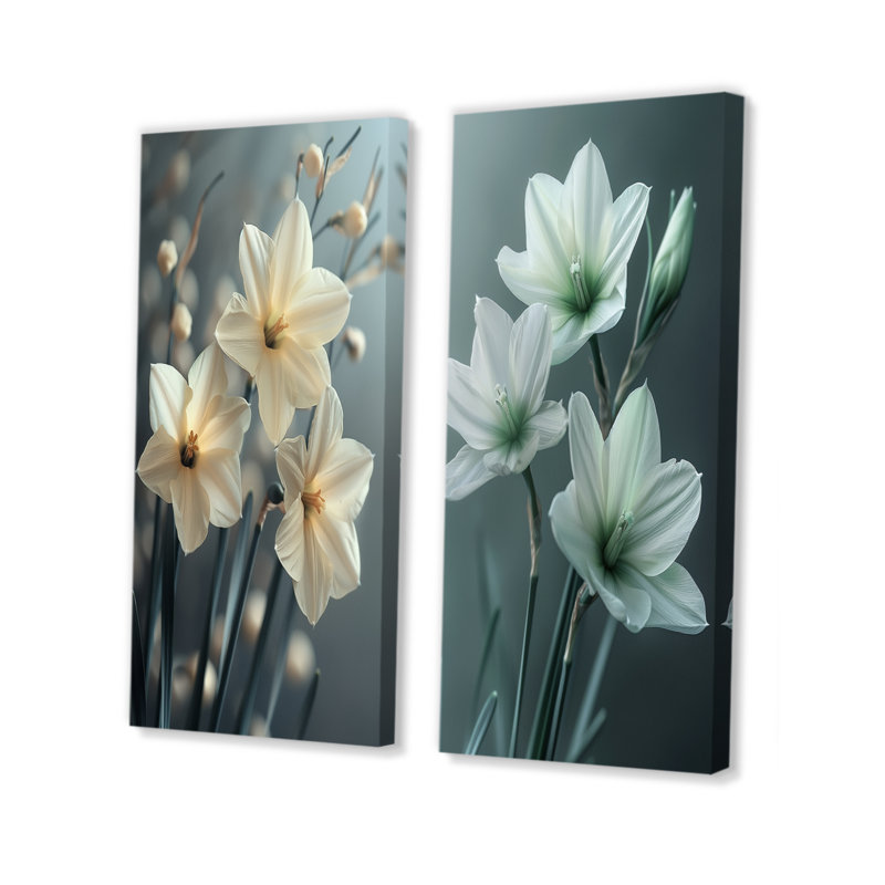 Gouveia - Ensemble de 2 jonquilles murales, Ne s’applique pas, Toile tendue sur cadre, H 28 po x l 24 po