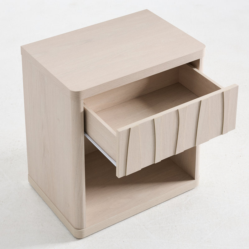 Mahlea 58cm W 1 Drawer Nightstand, Birch