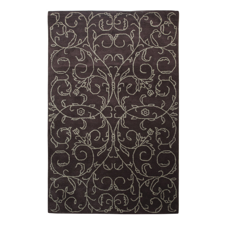 Jarron Brown Hand Tufted Wool Transitional 5' x 8' Area Rug