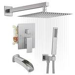 Kubik 10 in. Square Shower System with Tub Spout (Valve Included)