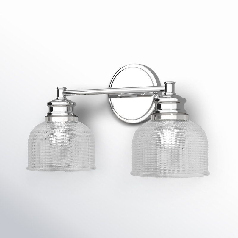 Besima 2 Light Ribbed Dimmable Vanity Light, Chrome