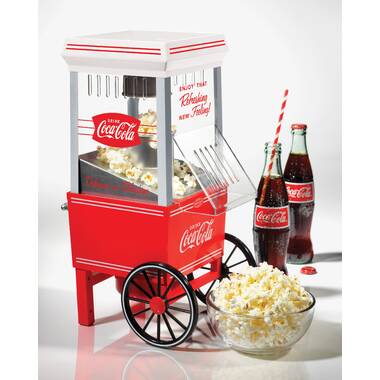 NHAP501RD Nostalgia Popcorn Maker, 12 cups Hot Air Popcorn Machine with  Measuring cap, Oil Free, Vintage Movie Theater Style, Red