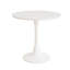 Table de salle à manger 31,5 "ronde blanche, table de salle à manger tulipe 2-4 personnes avec plateau en panneau de fibres à densité moyenne et base piédestal