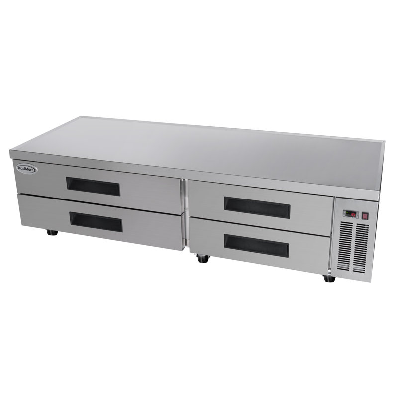 84" Stainless Steel Commercial Chef Base Refrigerator with Smart Features