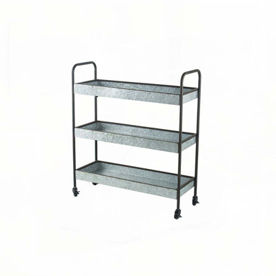 35x12.5x40" Homestead Galvanized Shelf Display 3-tier