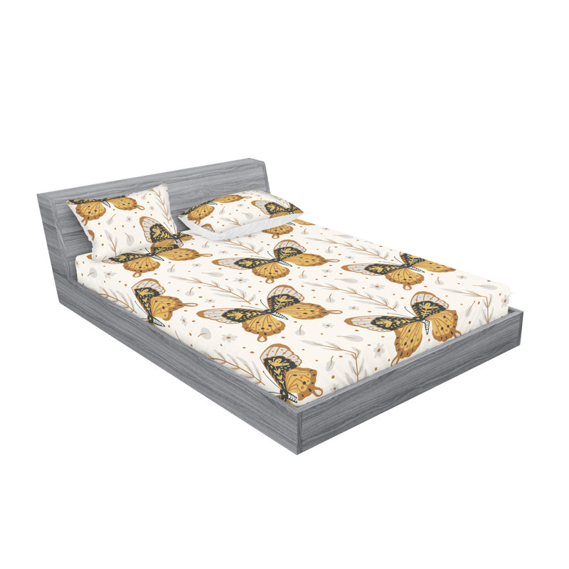 Drap-housse et taie décorative Ambesonne, Ensemble de draps pour lit double avec 2 taies d'o