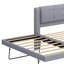 Lit plateforme tapissier avec lit gigogne, lit gigogne pouvant être plat ou érigé-661719218
