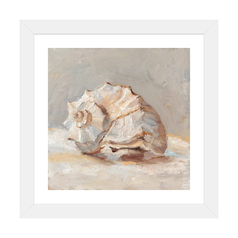 Reproduction d’art sur toile, "Impressionist Shell Study II" par Ethan Harper, Papier encadré blanc, Blanc