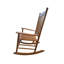 Chaise berçante confortable en bois franc massif avec siège large et accoudoirs pour la détente, convient au balcon et au porche