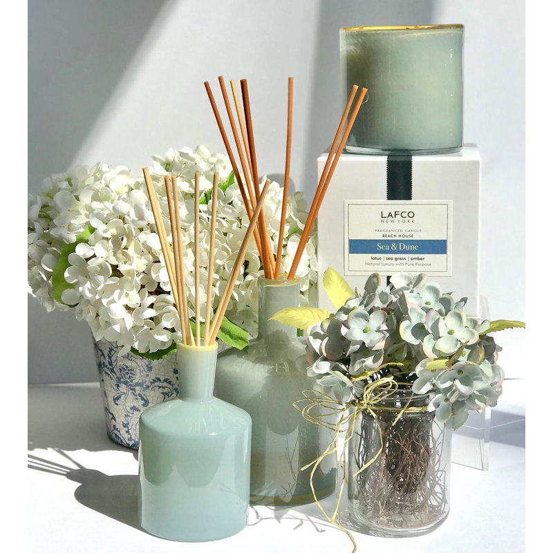 Reed Diffuser, 6.5" H x 4" W x 4" D, Sea And Dune, Blue