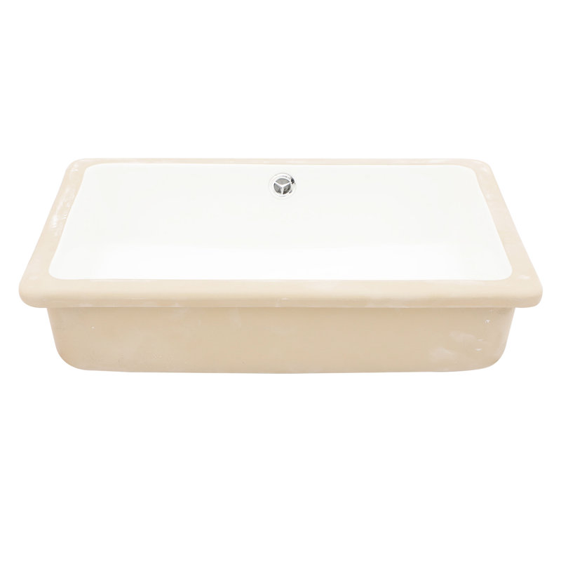 18"x12" Ceramic Bathroom Sink Undermount With Overflow - Sleek Design, Low Water Absorption For Countertop Rectangular Elegant Smooth Surface Changing Room