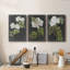 «Dramatic White Flowers II», ensemble de 3 impressions sur toile tendue-114434646