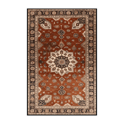 Machine Washable Persian Brown Area Rug