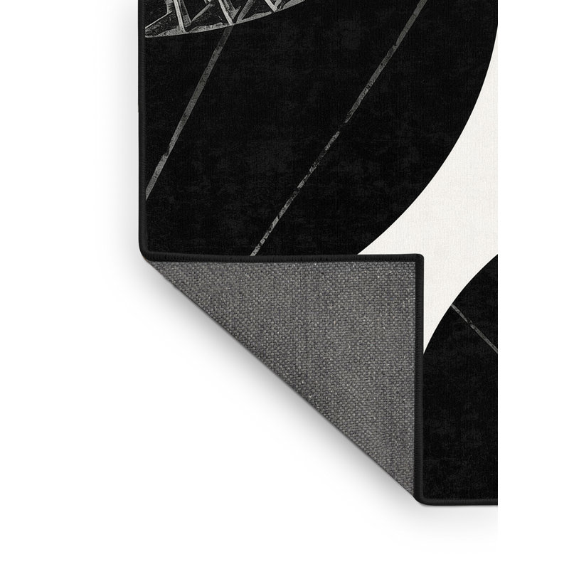 Tapis gris moelleux moelleux Art Deco, Carré 7 pi