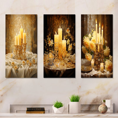 Judaïsme bougie Shabbat sérénité - ensemble de 3 décorations murales en métal Judaïsme