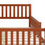 Base de lit plateforme classique en bois, garde-corps intégrés et deux tiroirs de rangement-129046180