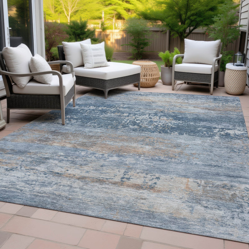 Machine Washable Indoor/Outdoor Meredith ACN2146 Abstract Rug, Rectangle 5 pi x 7 pi 6 po