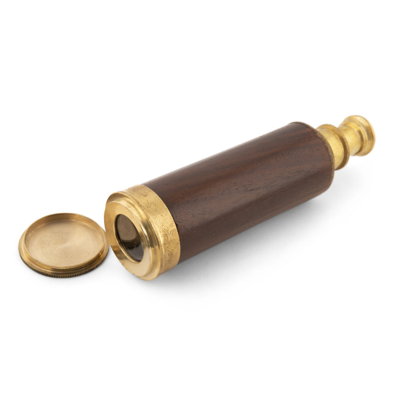 Polished Brass and Rosewood Decorative Spyglass Telescope