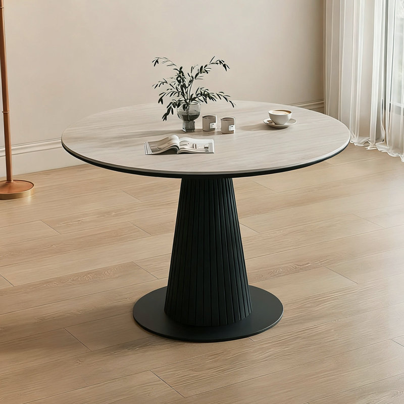 Table de salle à manger blanche et noire, H 29,53 po x L 31,5 po x l 31,5 po