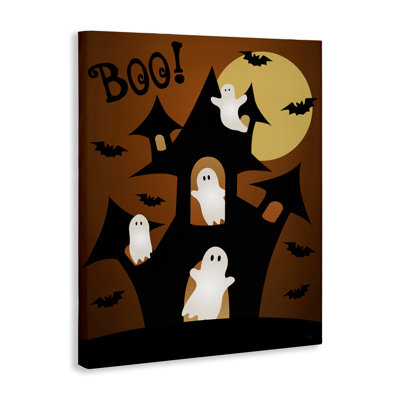 Ghostly Haunted House Canvas, design by Natalie Carpentieri